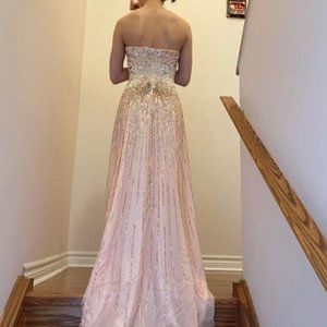 Sherri Hill Peach Sparkly Dress